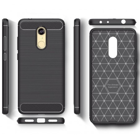 Funda Gel Tpu Tipo Carbon Negra para Xiaomi Redmi 5