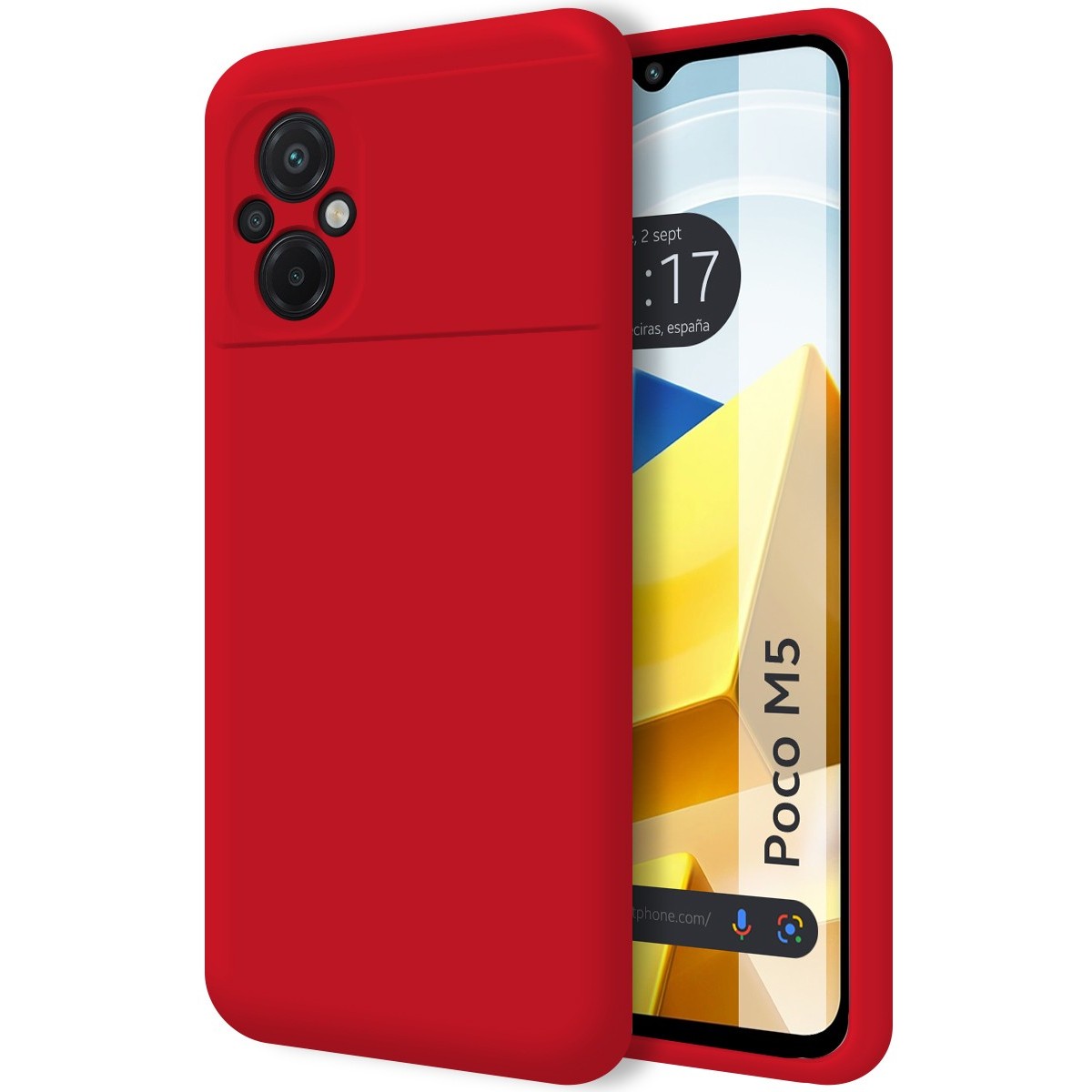 Funda Silicona Líquida Ultra Suave para Xiaomi POCO M5 color Roja