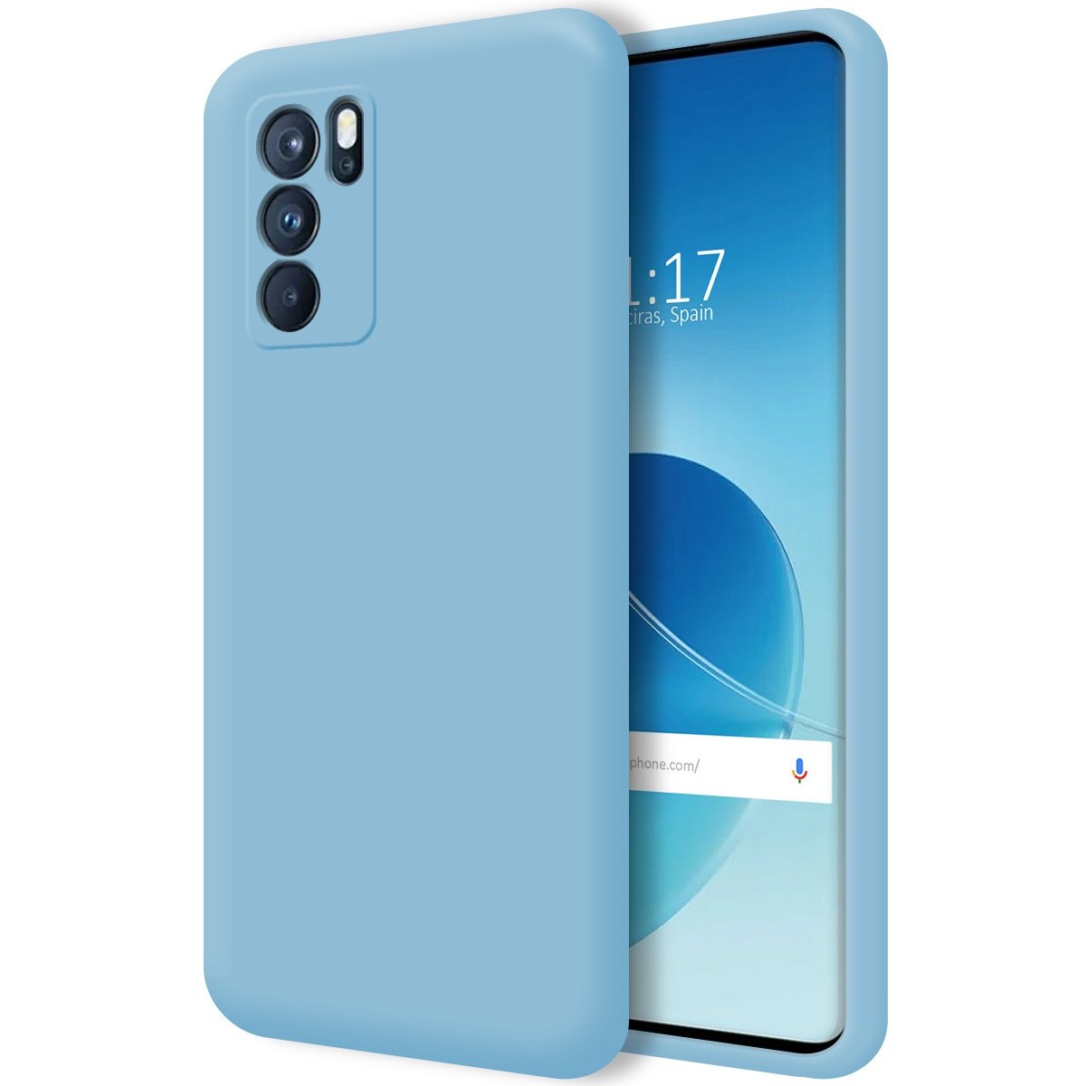 Funda Silicona Líquida Ultra Suave para Oppo Reno 6 Pro 5G color Azul