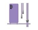 Funda Silicona Líquida con Cordón para Samsung Galaxy A13 4G color Morada