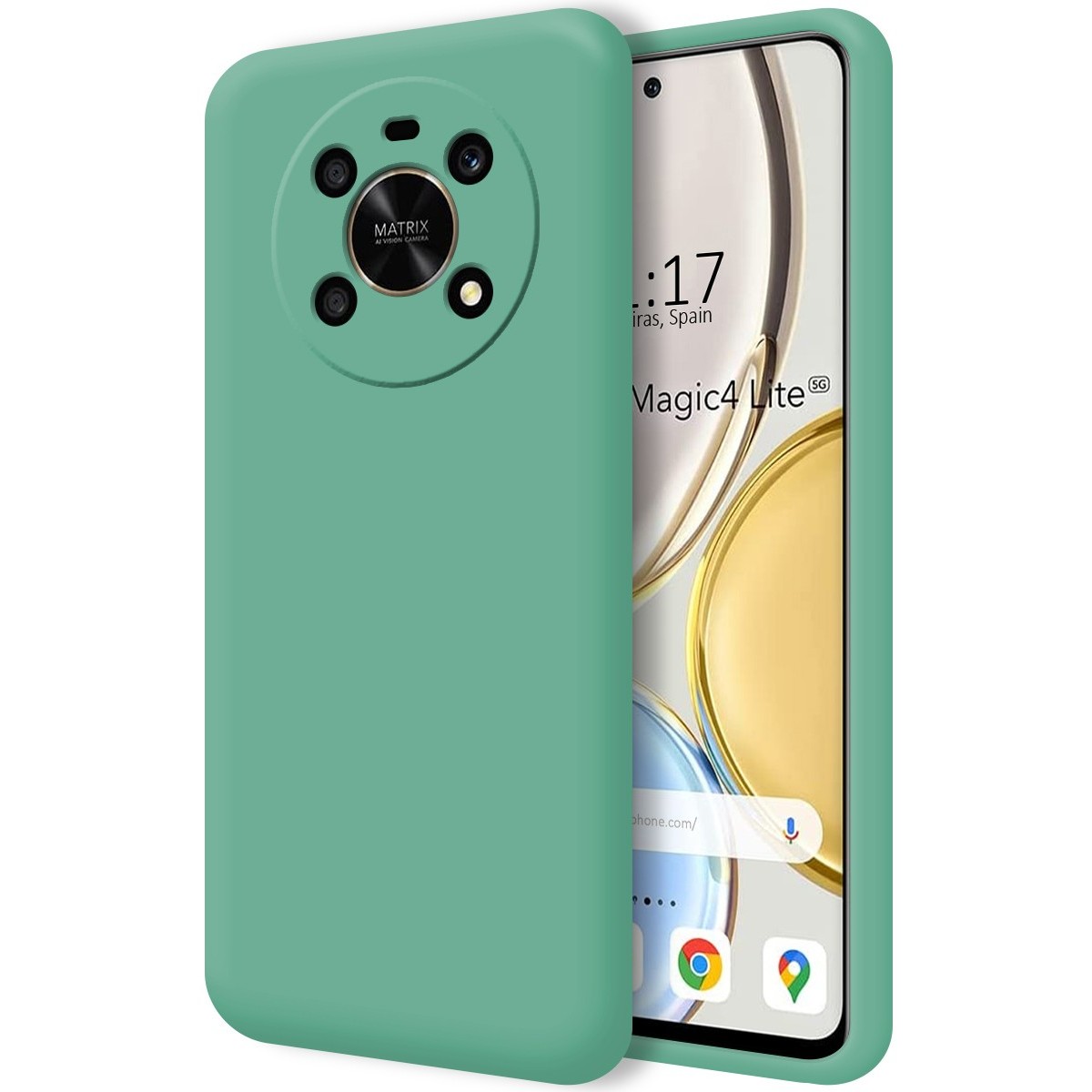 Funda Silicona Líquida Ultra Suave para Huawei Honor Magic 4 Lite color Verde