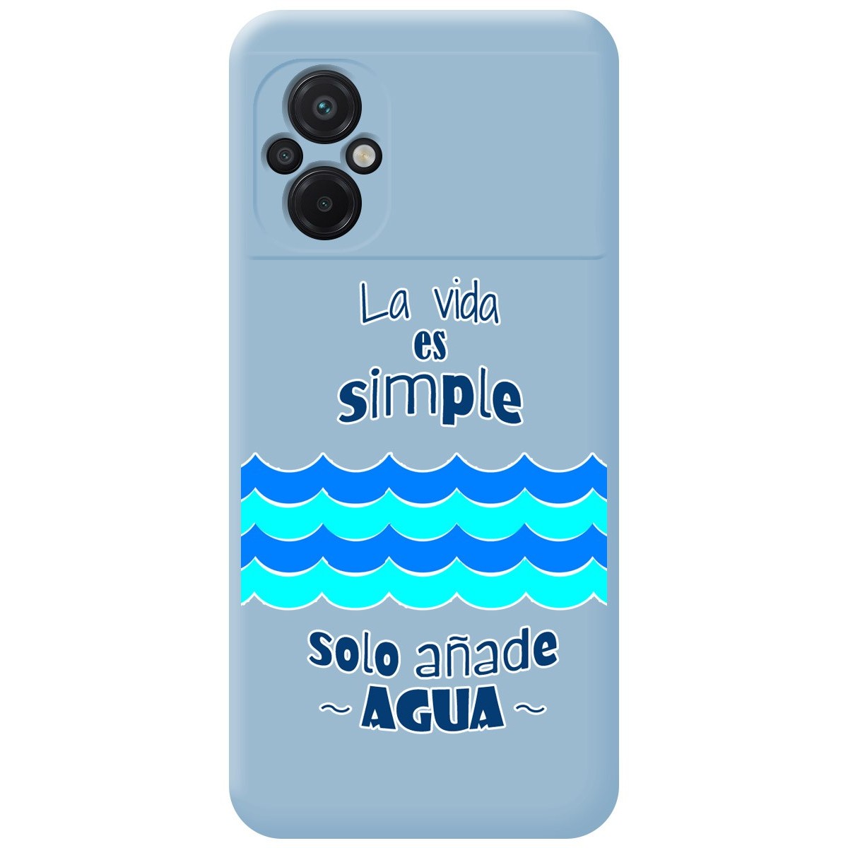 Funda Silicona Líquida Azul para Xiaomi POCO M5 diseño Agua Dibujos
