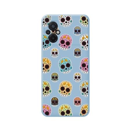 Funda Silicona Líquida Azul para Xiaomi POCO M5 diseño Catrina Dibujos