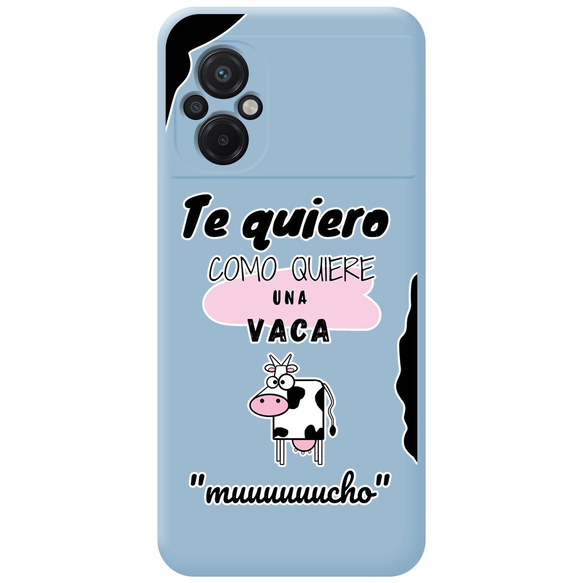 Funda Silicona Líquida Azul para Xiaomi POCO M5 diseño Vaca Dibujos