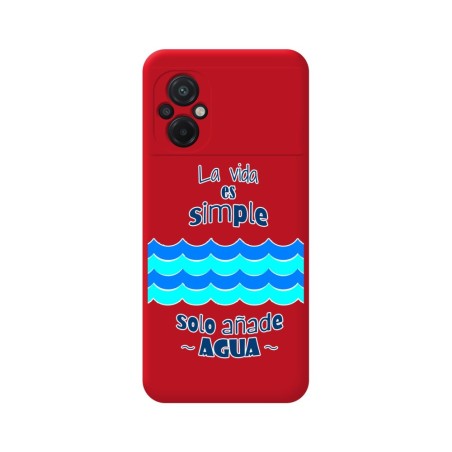 Funda Silicona Líquida Roja para Xiaomi POCO M5 diseño Agua Dibujos