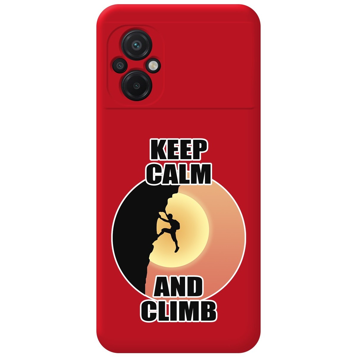 Funda Silicona Líquida Roja para Xiaomi POCO M5 diseño Hombre Escalada Dibujos