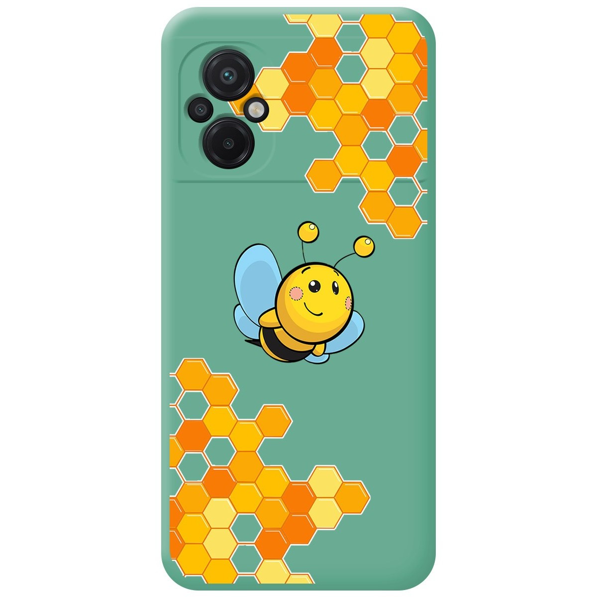 Funda Silicona Líquida Verde para Xiaomi POCO M5 diseño Abeja Dibujos