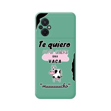 Funda Silicona Líquida Verde para Xiaomi POCO M5 diseño Vaca Dibujos