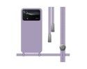 Funda Silicona Líquida con Cordón para Xiaomi POCO X4 Pro 5G color Morada