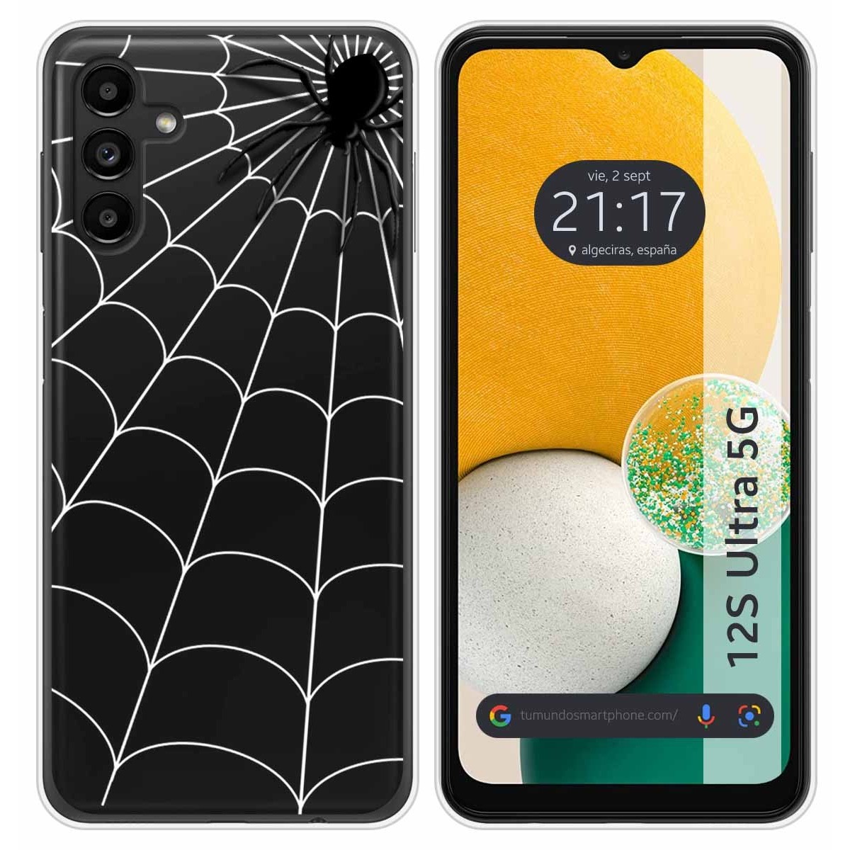 Funda Silicona Transparente para Samsung Galaxy A13 5G diseño Araña Dibujos