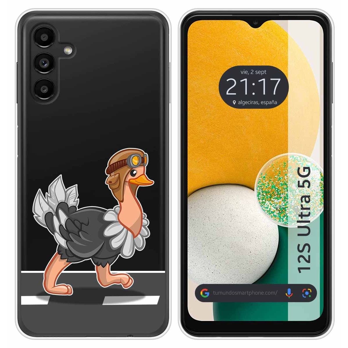 Funda Silicona Transparente para Samsung Galaxy A13 5G diseño Avestruz Dibujos