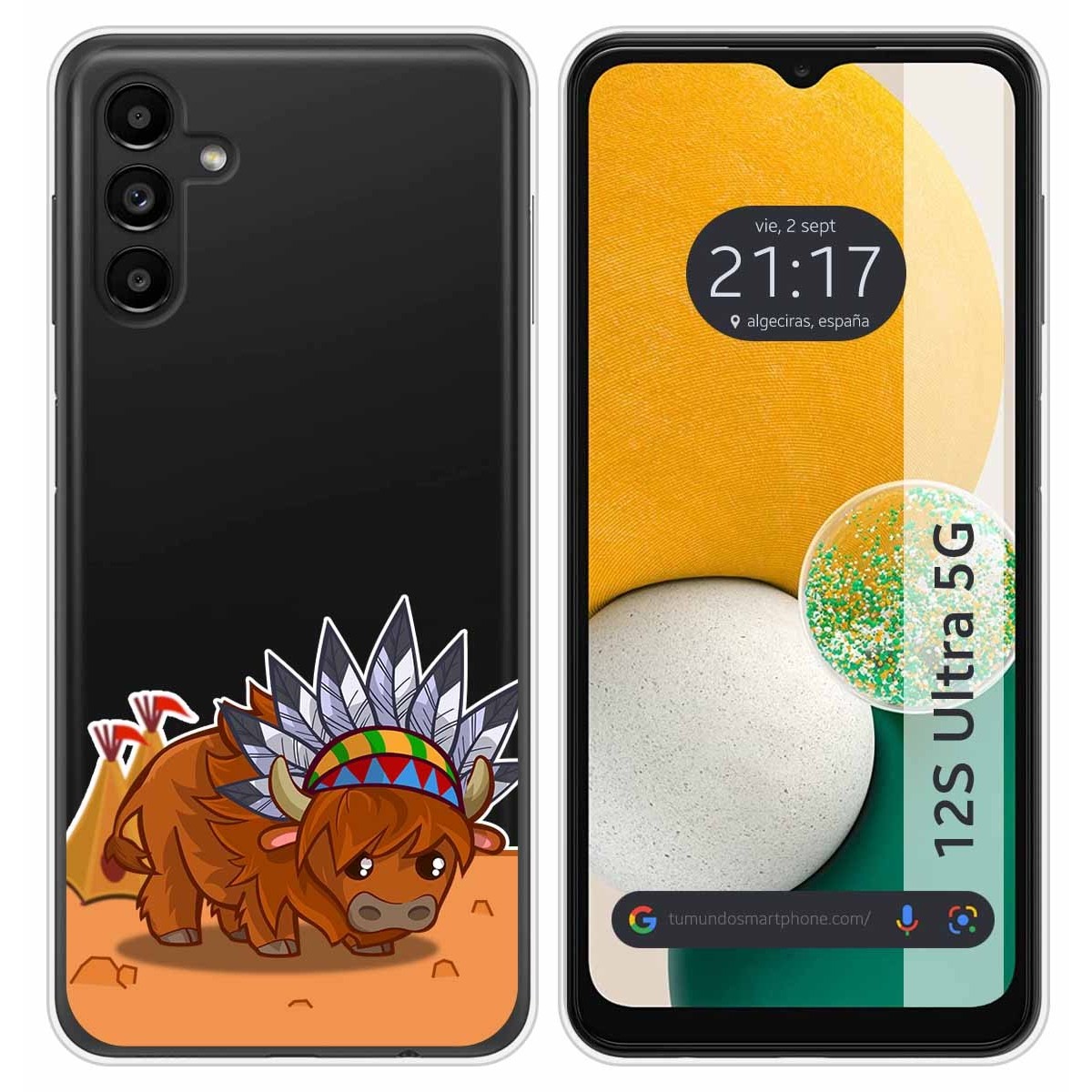 Funda Silicona Transparente para Samsung Galaxy A13 5G diseño Bufalo Dibujos