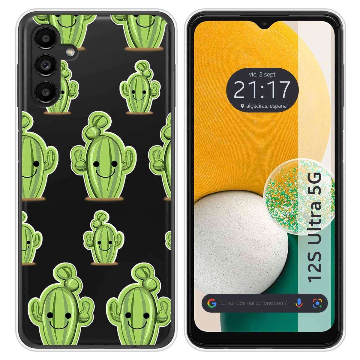 Funda Silicona Transparente para Samsung Galaxy A13 5G diseño Cactus Dibujos