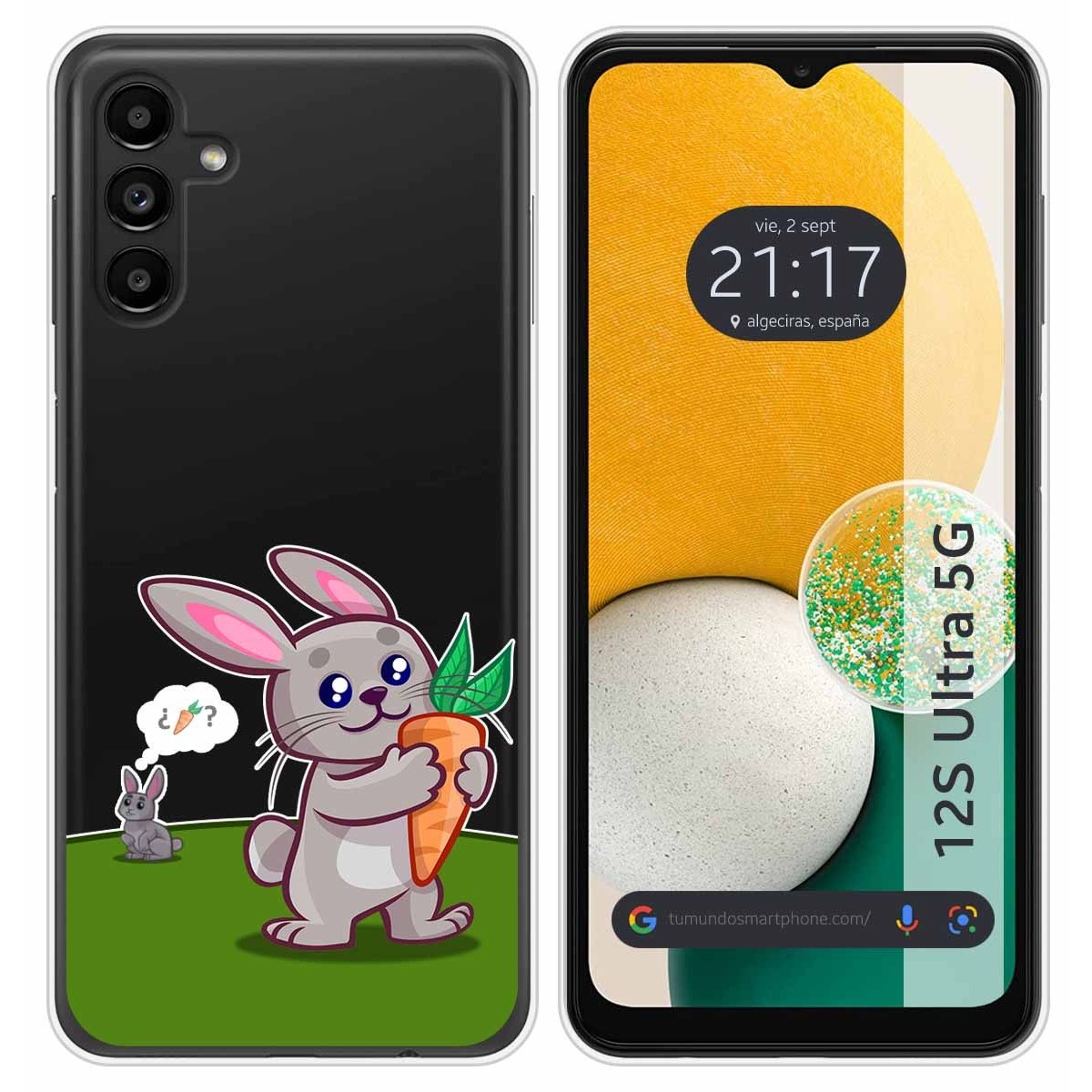 Funda Silicona Transparente para Samsung Galaxy A13 5G diseño Conejo Dibujos