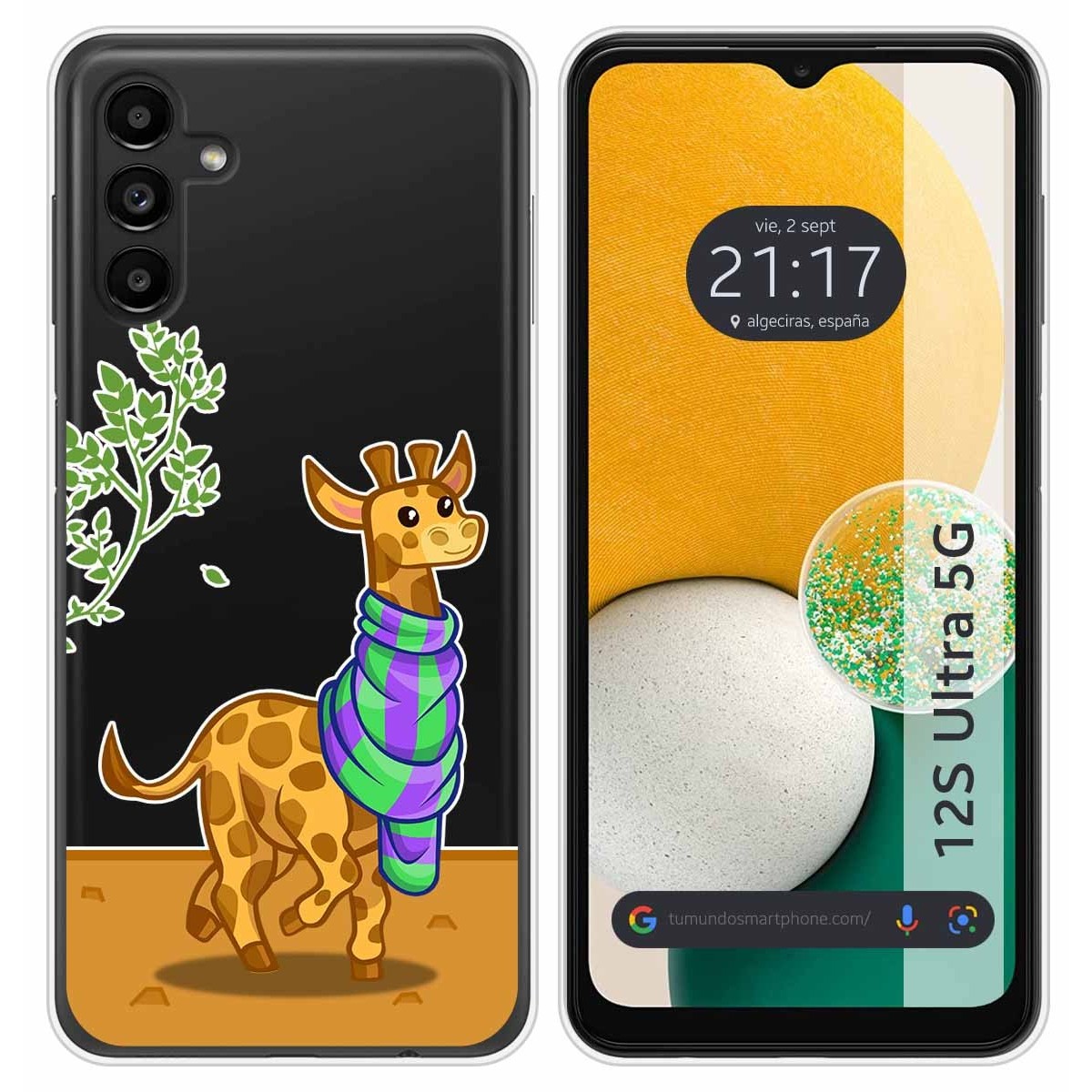 Funda Silicona Transparente para Samsung Galaxy A13 5G diseño Jirafa Dibujos