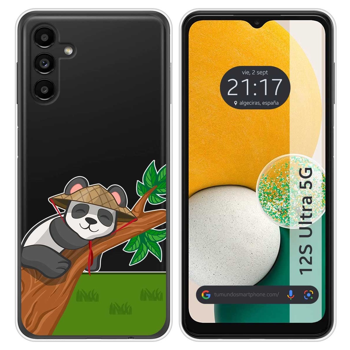 Funda Silicona Transparente para Samsung Galaxy A13 5G diseño Panda Dibujos