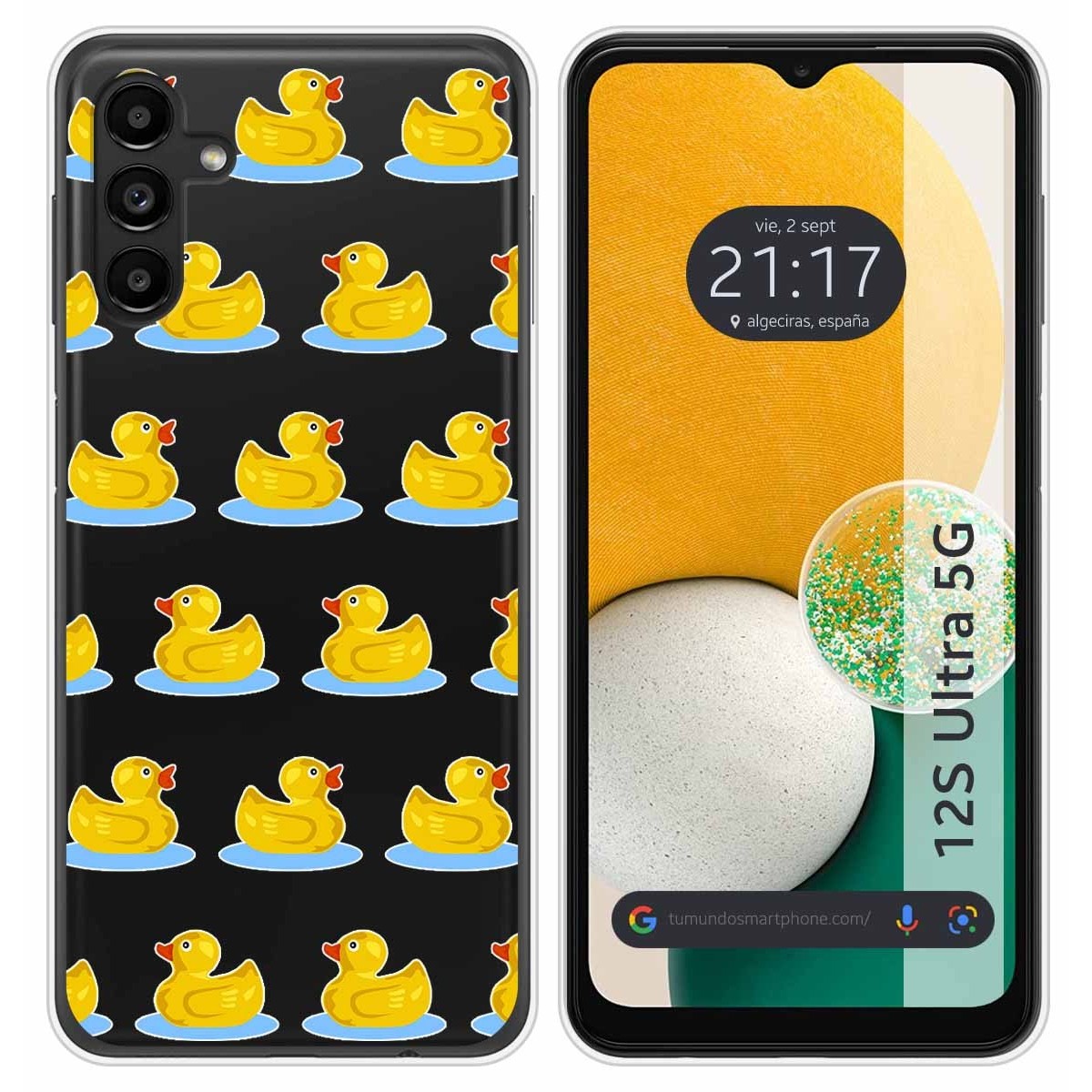 Funda Silicona Transparente para Samsung Galaxy A13 5G diseño Pato Dibujos