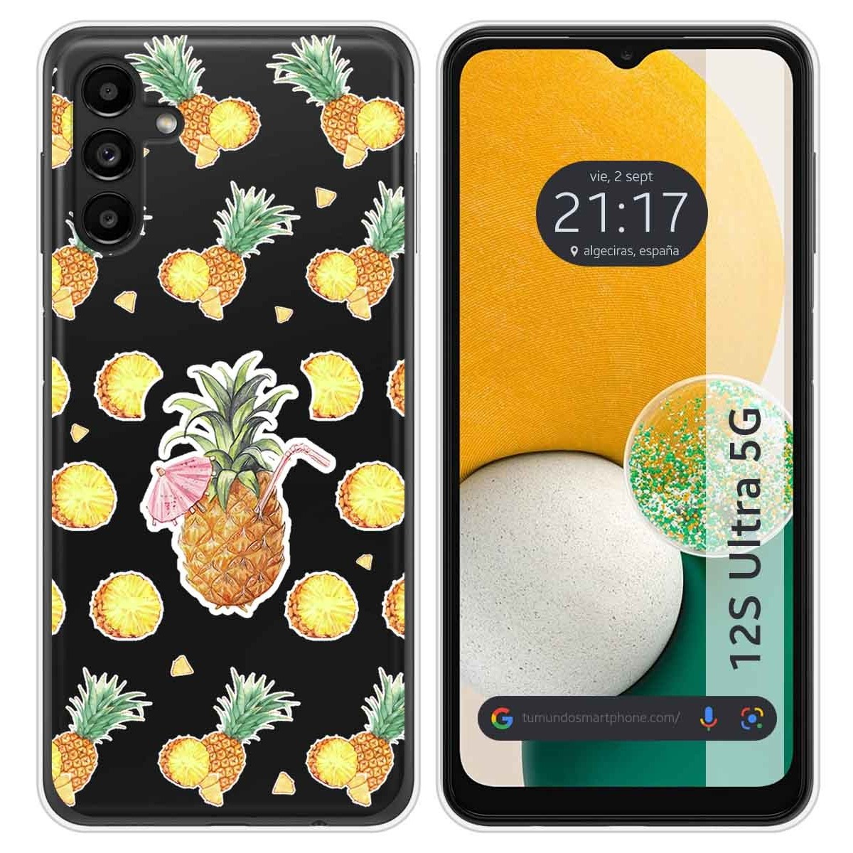 Funda Silicona Transparente para Samsung Galaxy A13 5G diseño Piña Dibujos