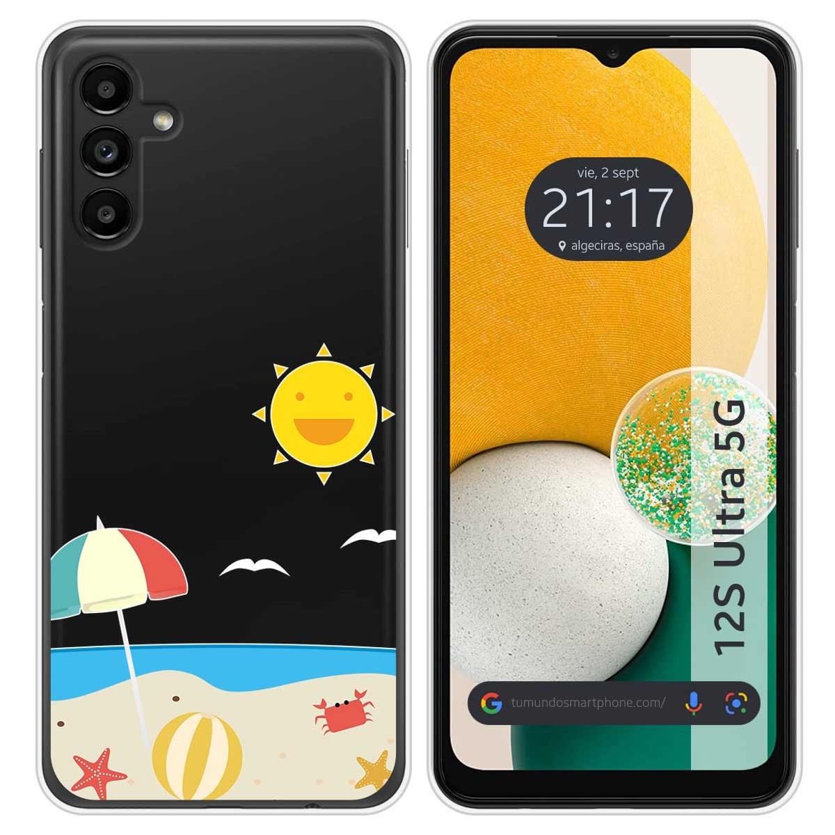 Funda Silicona Transparente para Samsung Galaxy A13 5G diseño Playa Dibujos