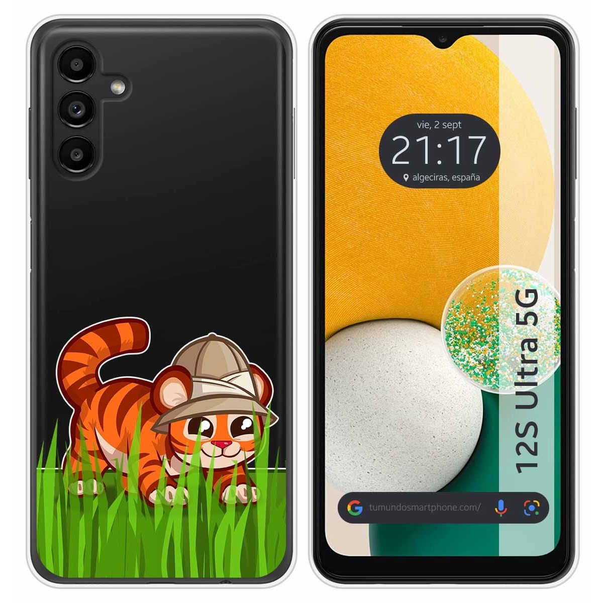 Funda Silicona Transparente para Samsung Galaxy A13 5G diseño Tigre Dibujos