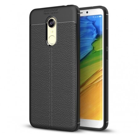 Funda Gel Tpu Tipo Piel Negra para Xiaomi Redmi 5