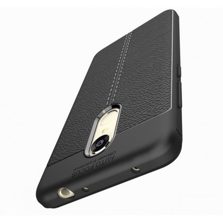 Funda Gel Tpu Tipo Piel Negra para Xiaomi Redmi 5