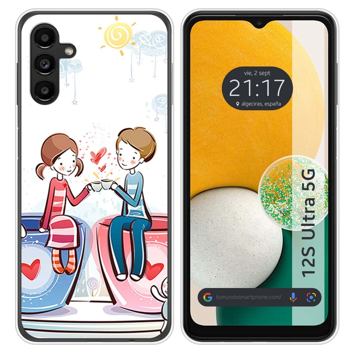 Funda Silicona para Samsung Galaxy A13 5G diseño Café Dibujos