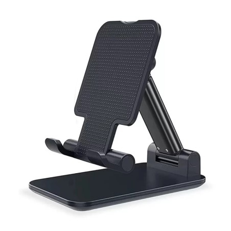 Soporte Plegable Telescópico de Escritorio para Smartphone y Tablet color Negro