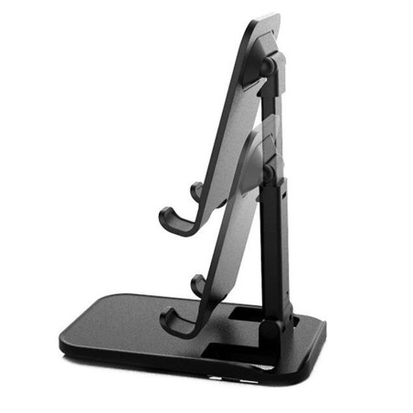 Soporte Plegable Telescópico de Escritorio para Smartphone y Tablet color Negro