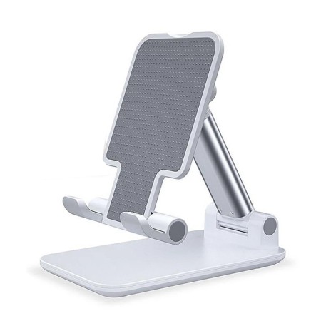 Soporte Plegable Telescópico de Escritorio para Smartphone y Tablet color Blanco