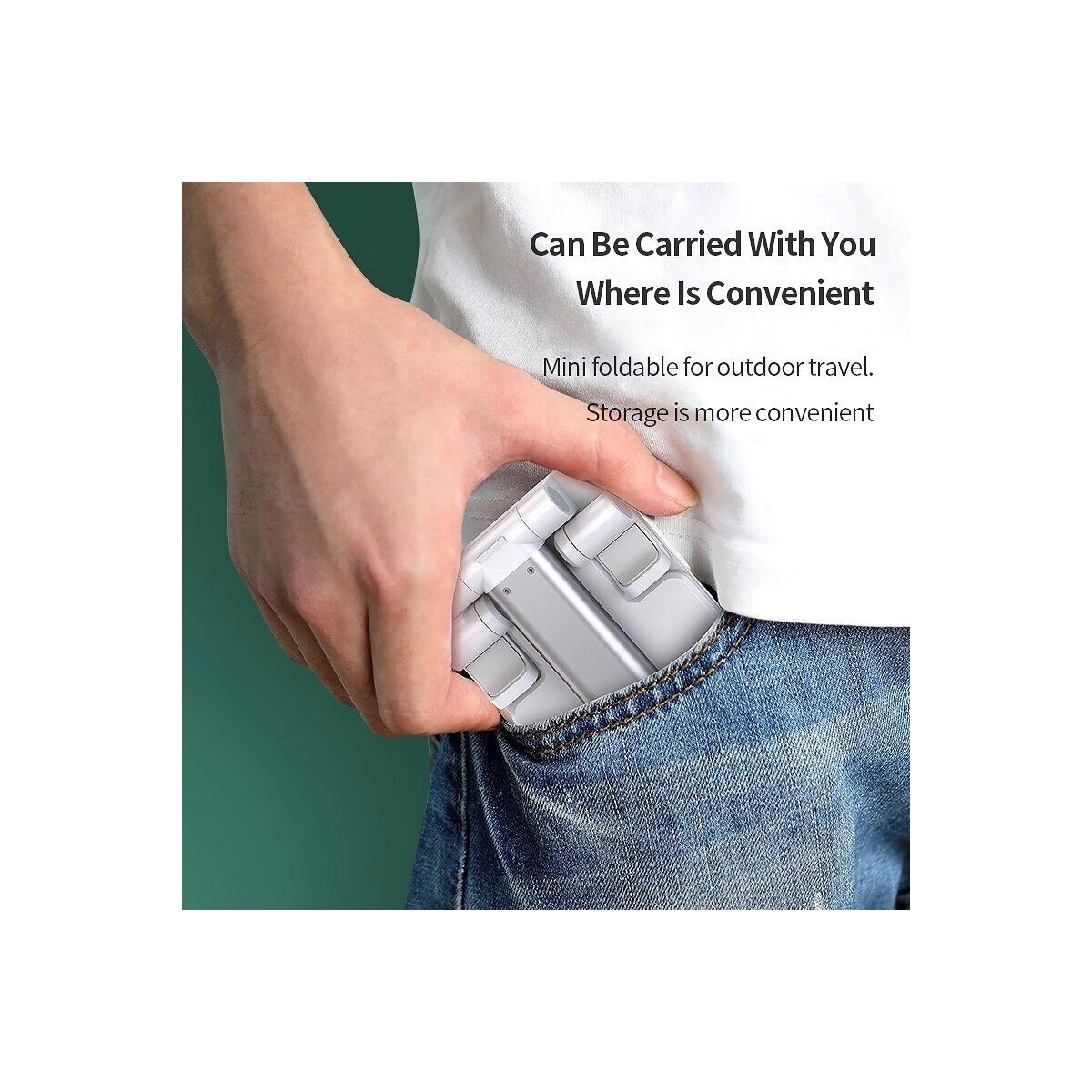 Soporte Plegable Telescópico de Escritorio para Smartphone y Tablet color Blanco