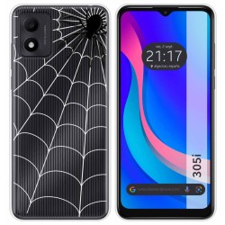 Funda Silicona Transparente para TCL 305i diseño Araña Dibujos