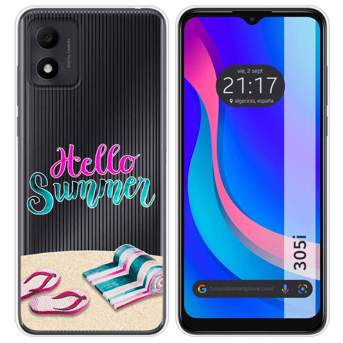 Funda Silicona Transparente para TCL 305i diseño Summer Dibujos