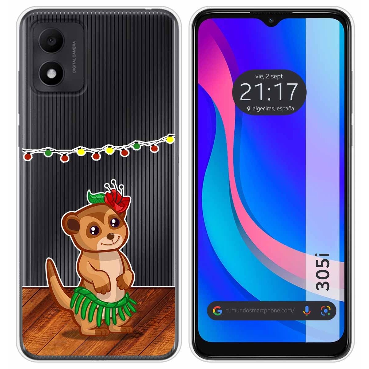 Funda Silicona Transparente para TCL 305i diseño Suricata Dibujos