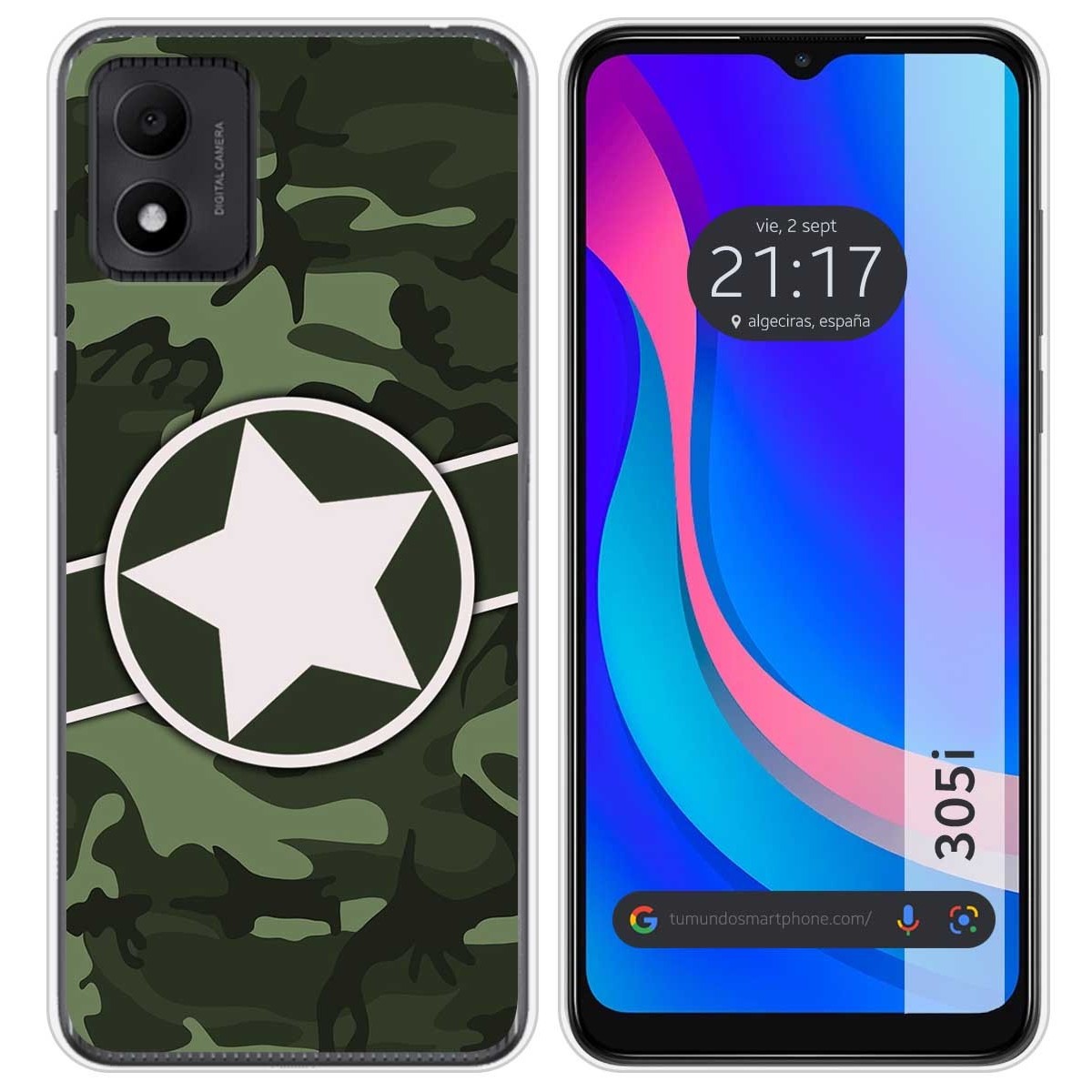 Funda Silicona para TCL 305i diseño Camuflaje 01 Dibujos