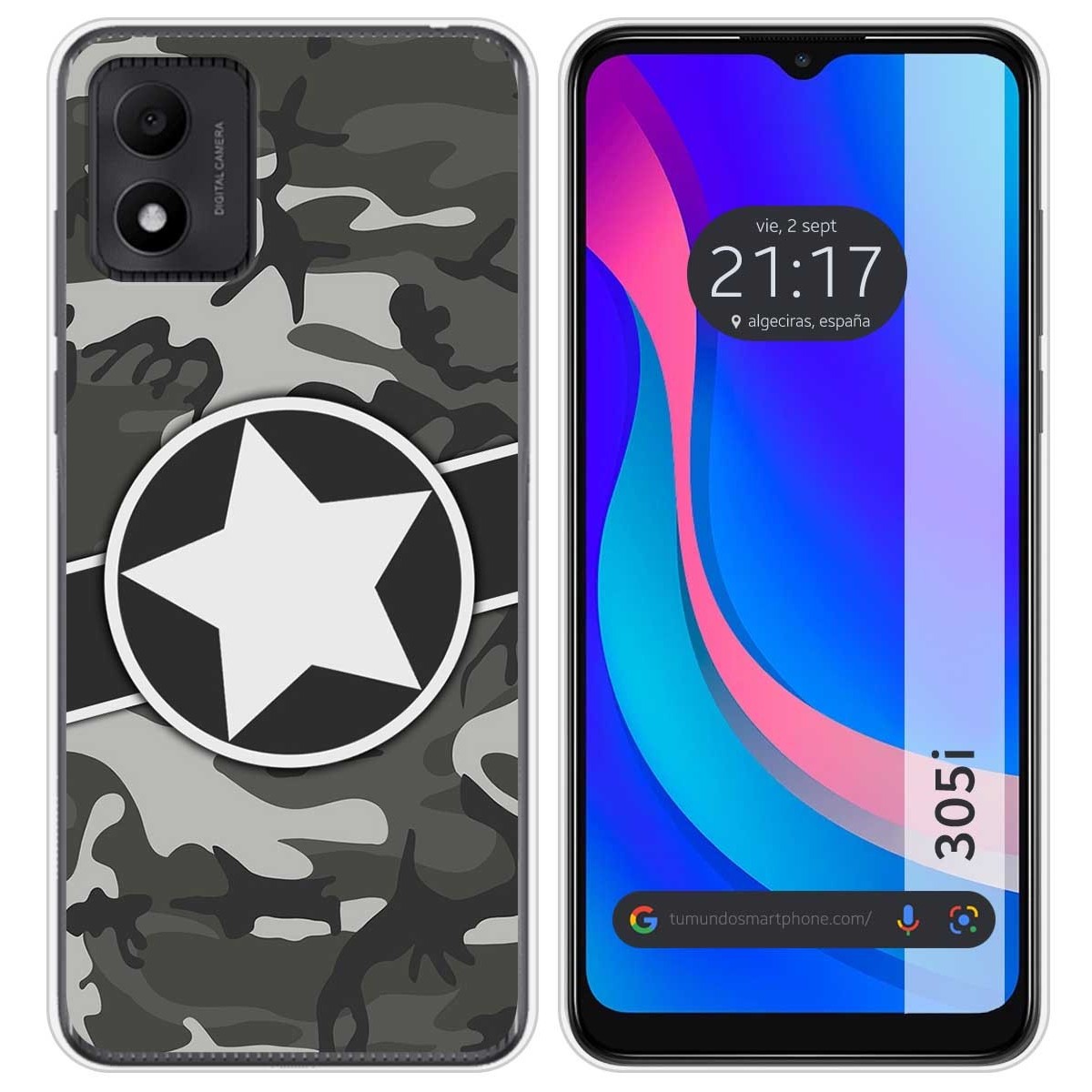 Funda Silicona para TCL 305i diseño Camuflaje 02 Dibujos