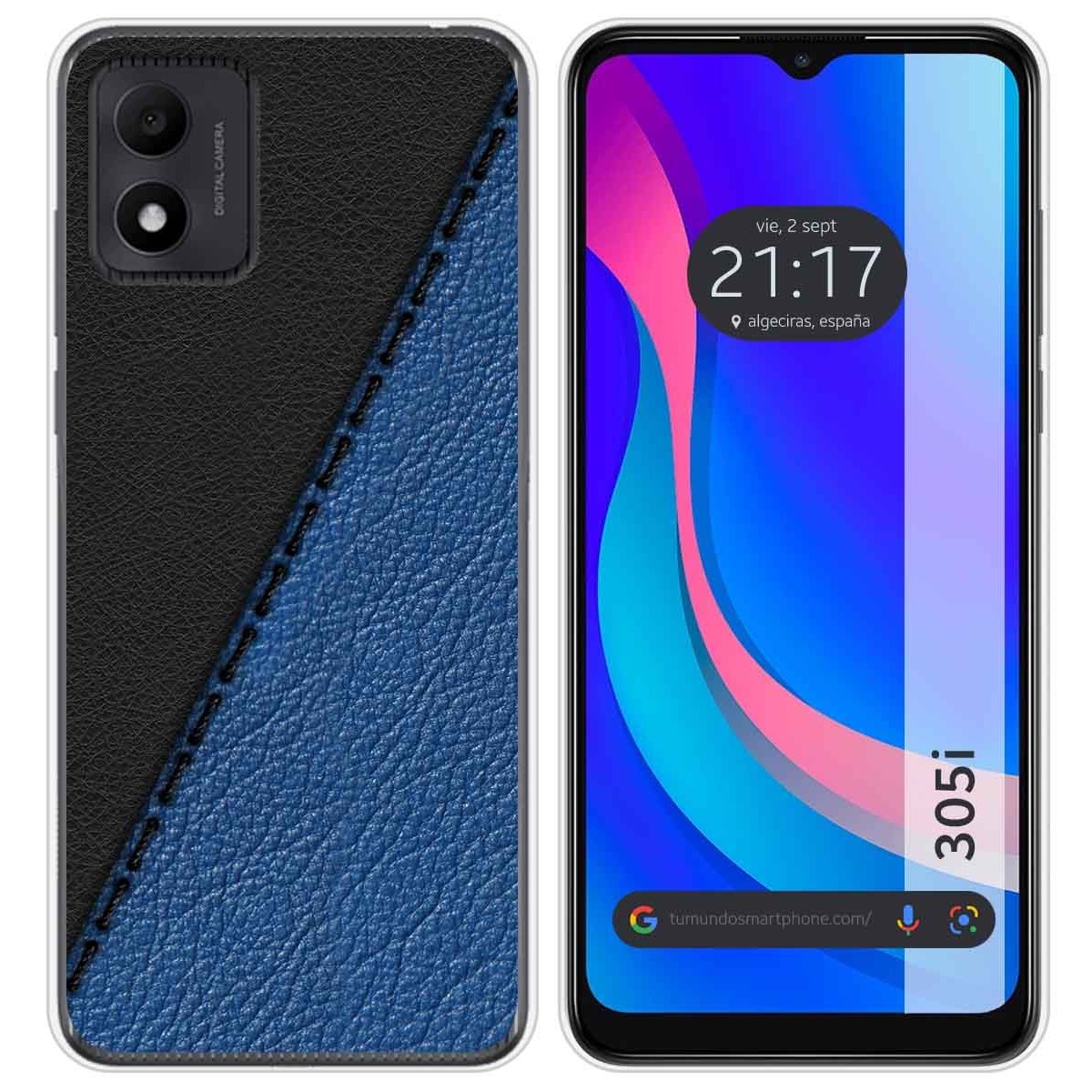 Funda Silicona para TCL 305i diseño Cuero 02 Dibujos