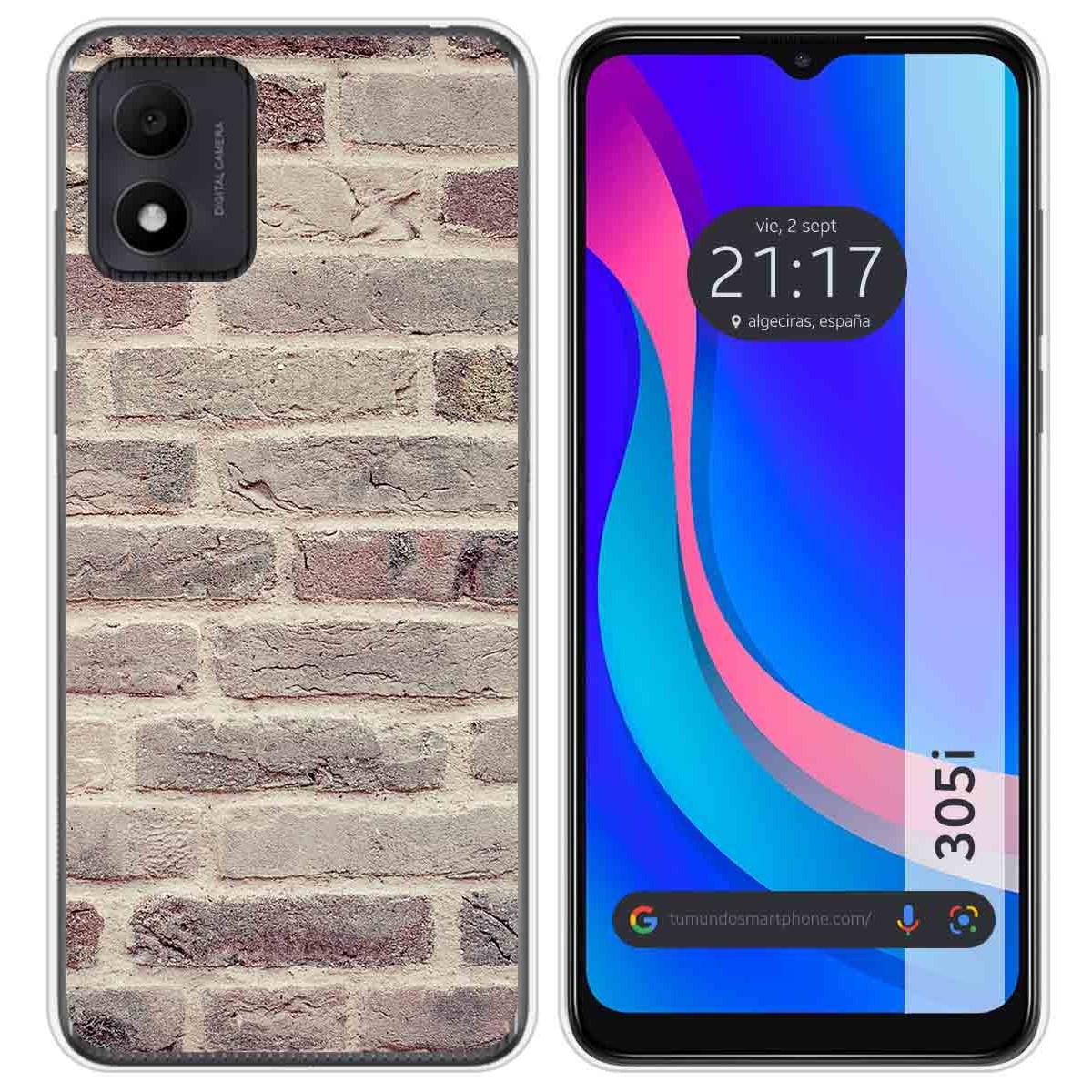 Funda Silicona para TCL 305i diseño Ladrillo 01 Dibujos