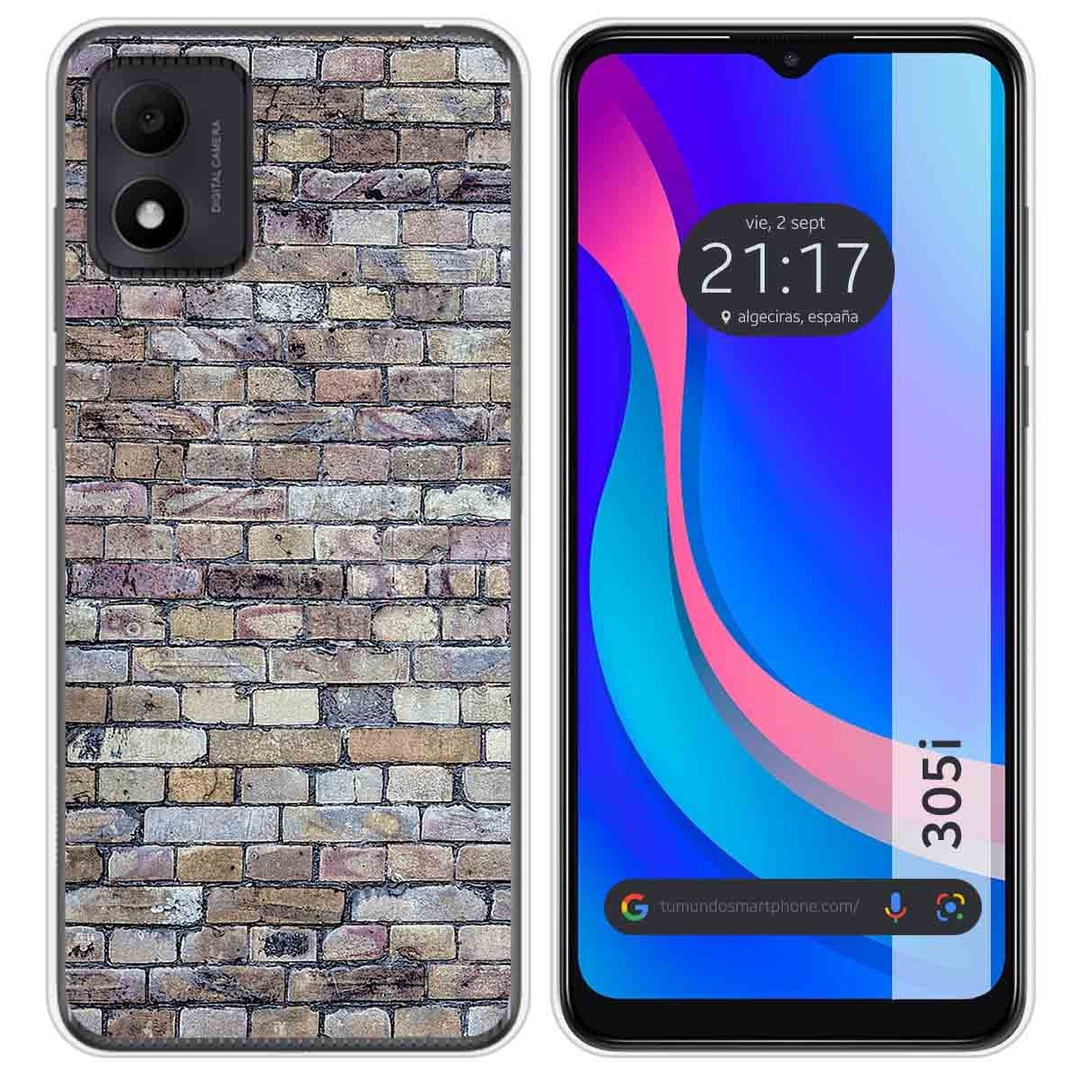 Funda Silicona para TCL 305i diseño Ladrillo 02 Dibujos