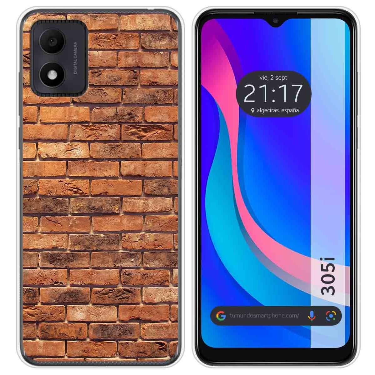 Funda Silicona para TCL 305i diseño Ladrillo 04 Dibujos