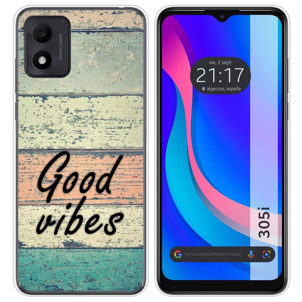 Funda Silicona para TCL 305i diseño Madera 01 Dibujos