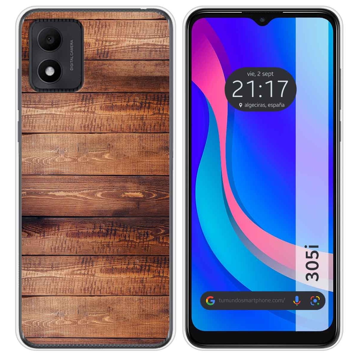 Funda Silicona para TCL 305i diseño Madera 02 Dibujos