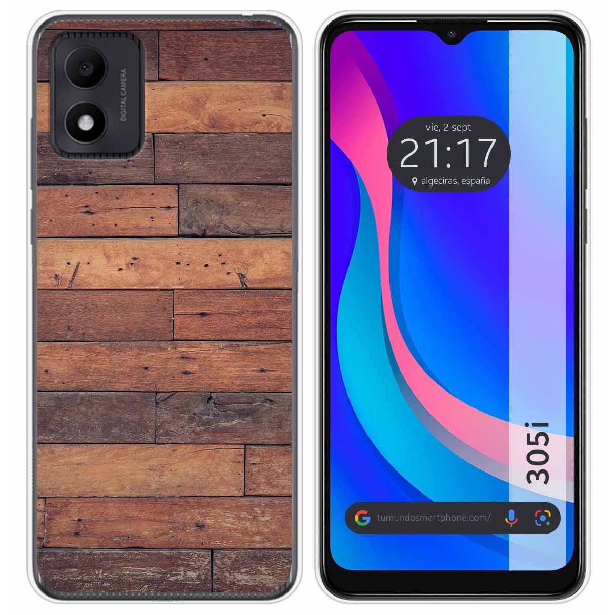 Funda Silicona para TCL 305i diseño Madera 03 Dibujos