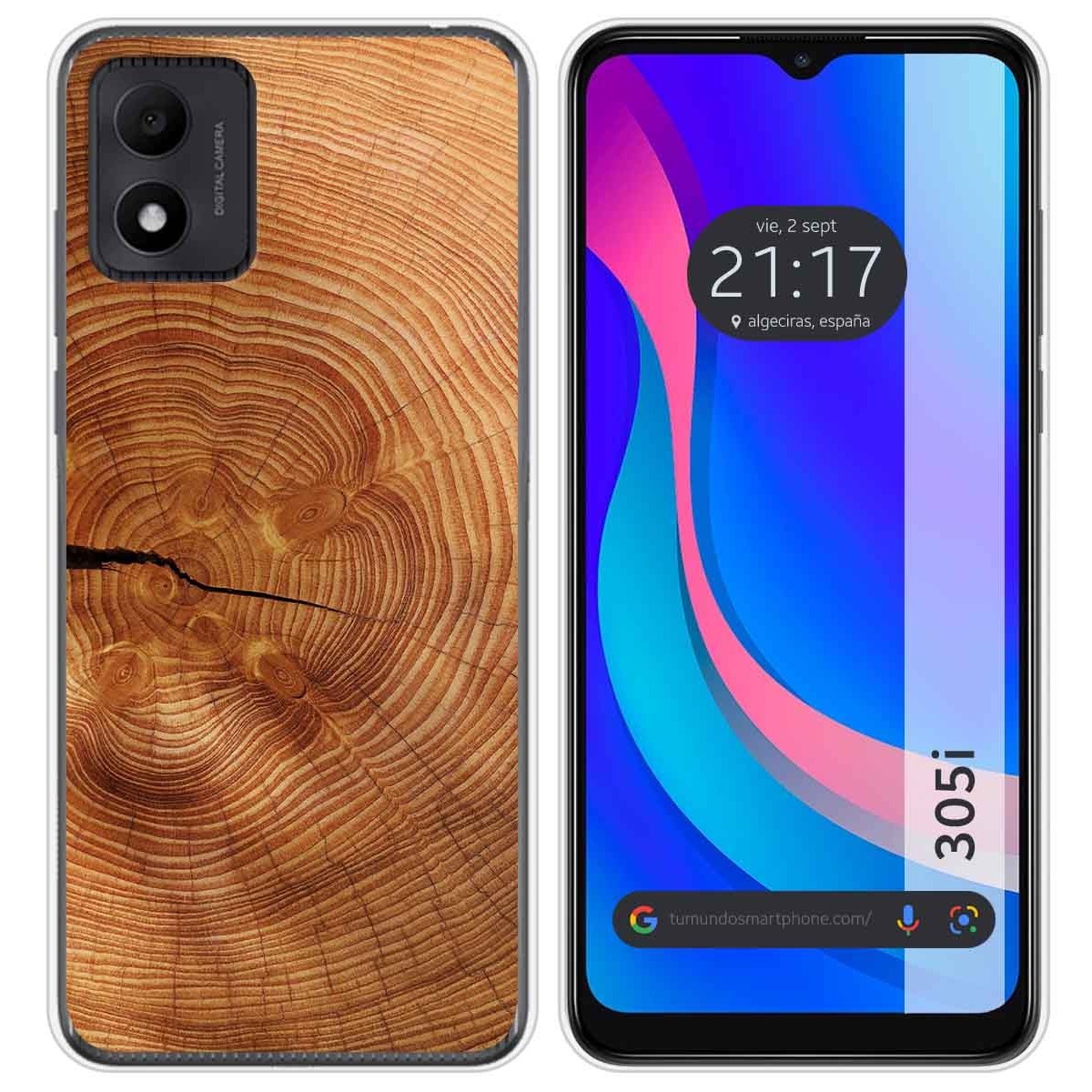 Funda Silicona para TCL 305i diseño Madera 04 Dibujos