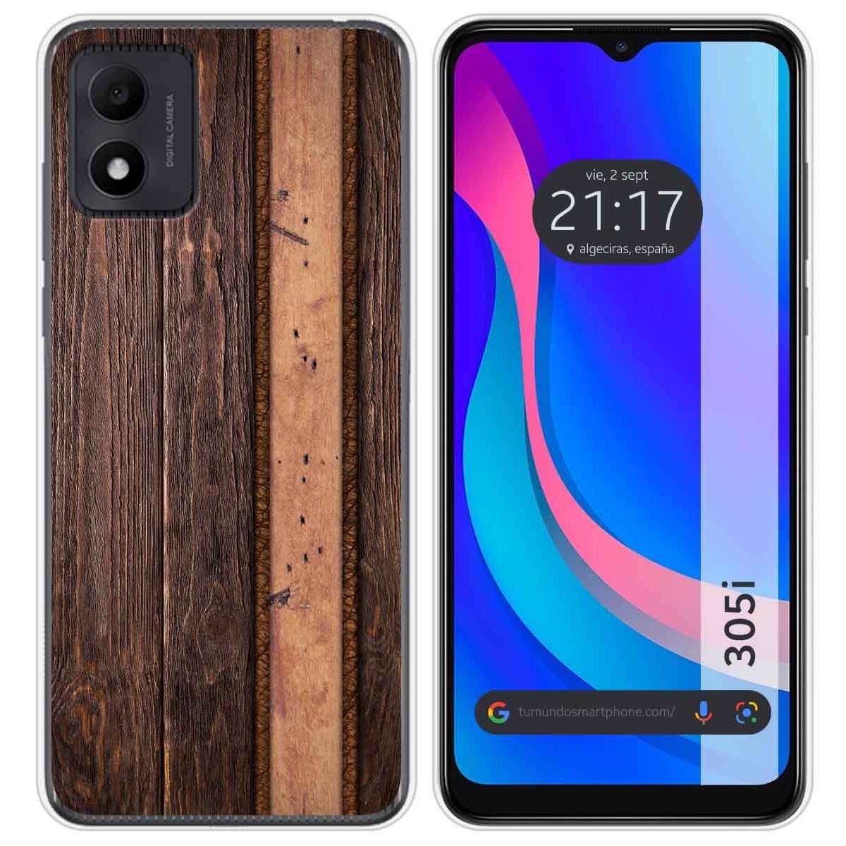 Funda Silicona para TCL 305i diseño Madera 05 Dibujos