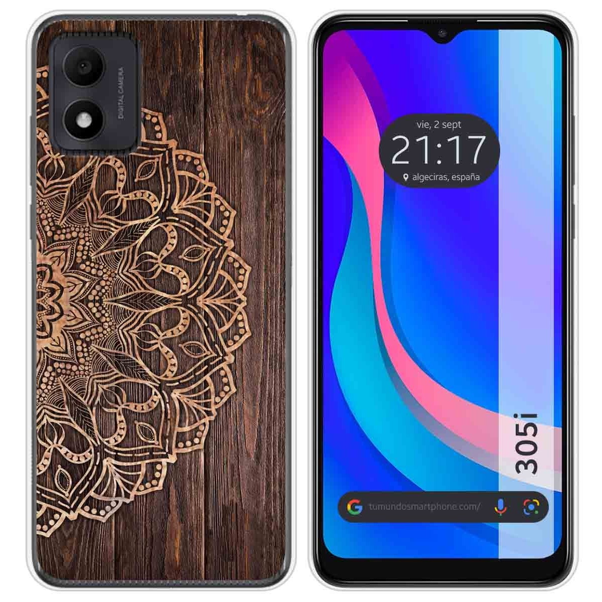 Funda Silicona para TCL 305i diseño Madera 06 Dibujos
