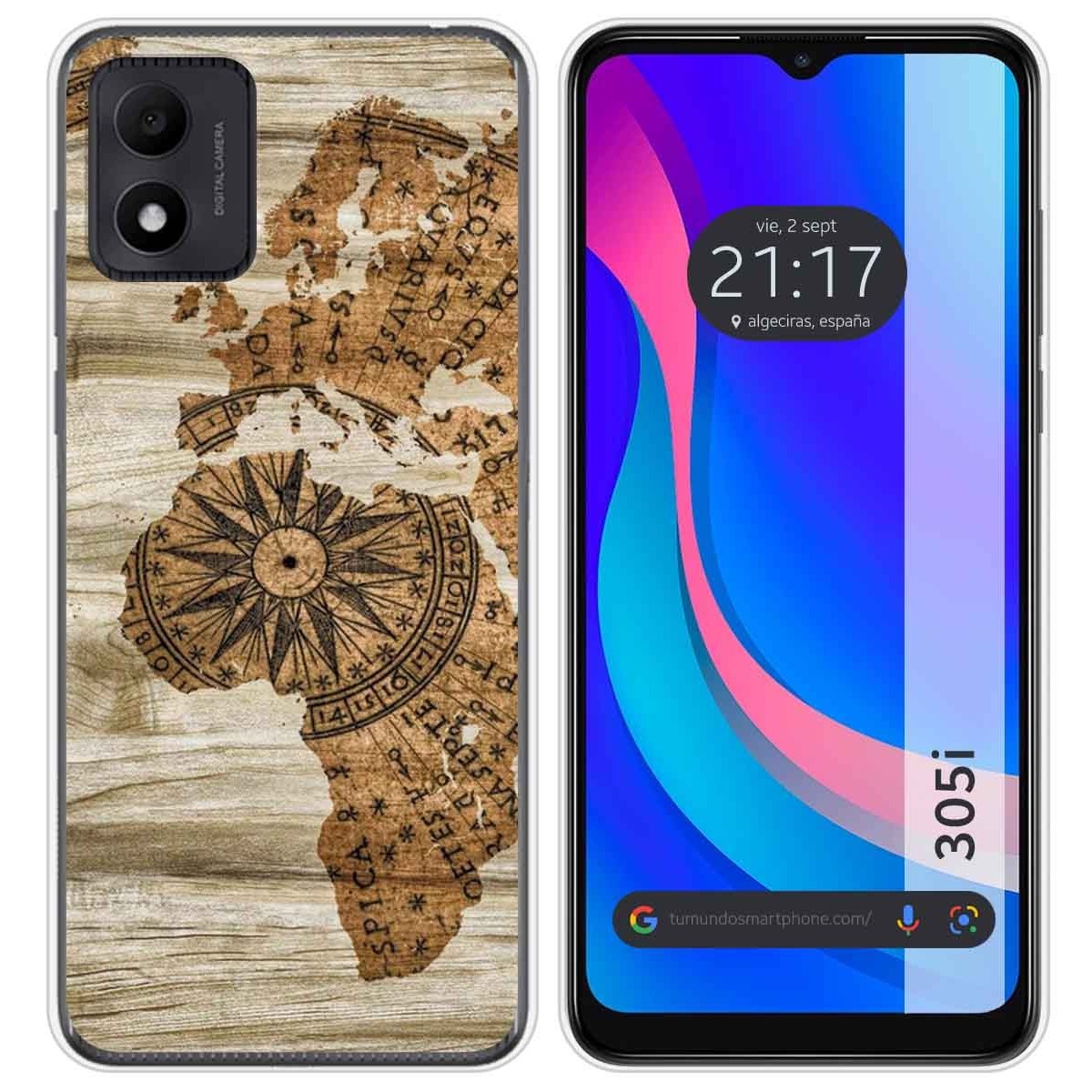 Funda Silicona para TCL 305i diseño Madera 07 Dibujos