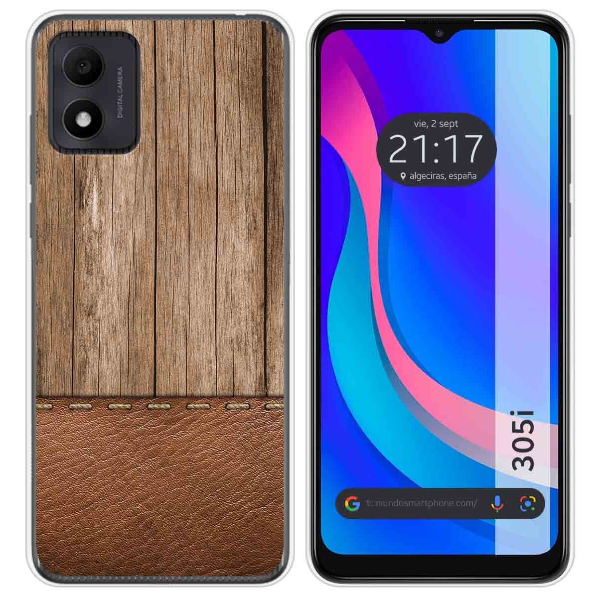 Funda Silicona para TCL 305i diseño Madera 09 Dibujos