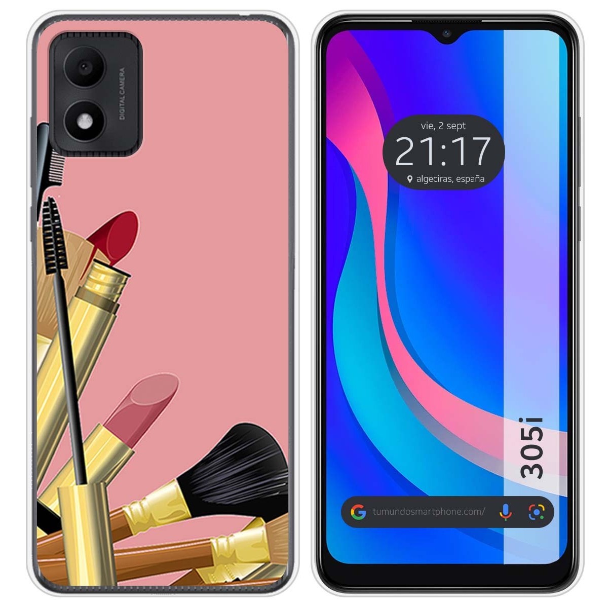 Funda Silicona para TCL 305i diseño Brochas Dibujos