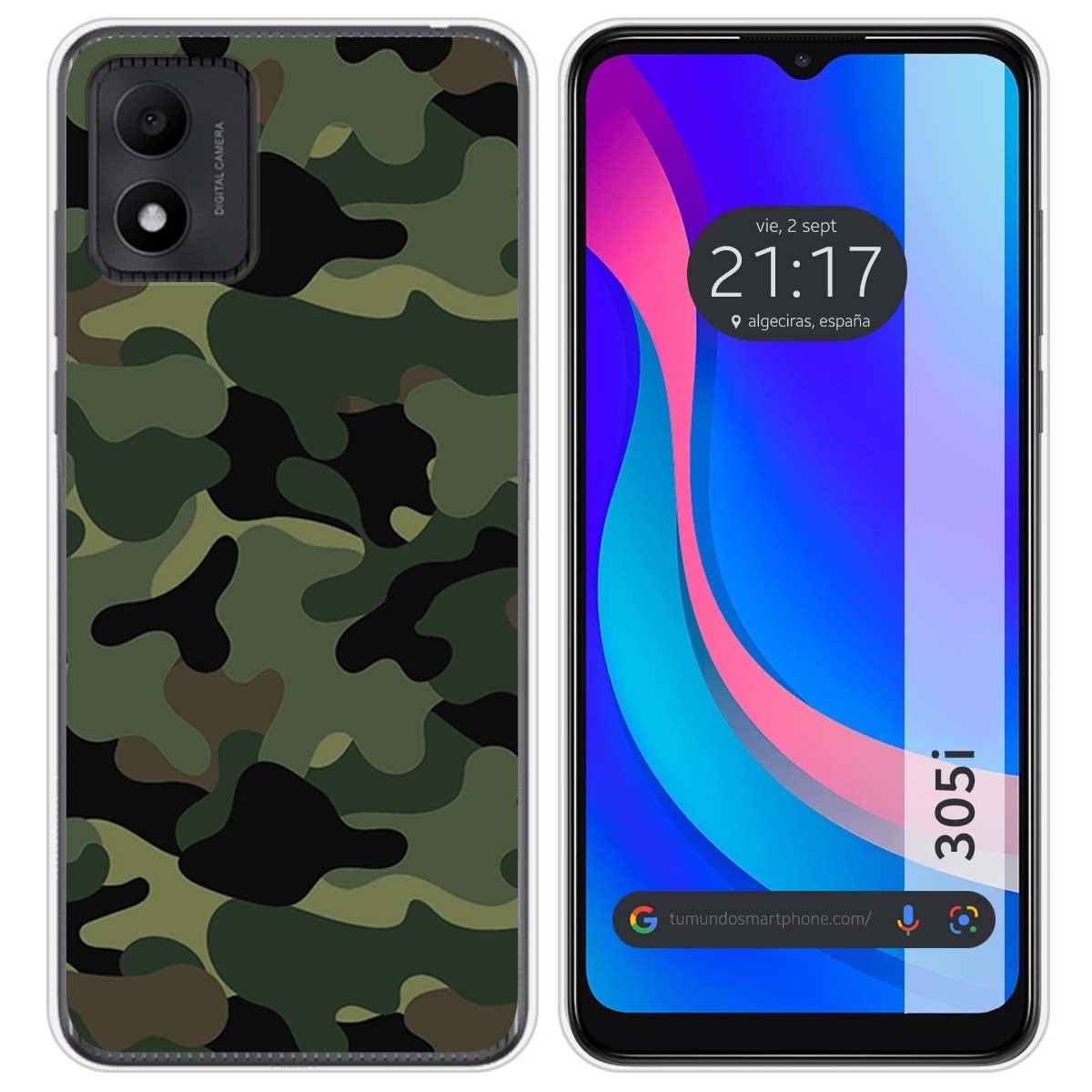 Funda Silicona para TCL 305i diseño Camuflaje Dibujos